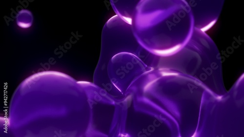 Abstract Elegant Calm Full Screen Purple Lava Lamp Meta Ball Decor Background