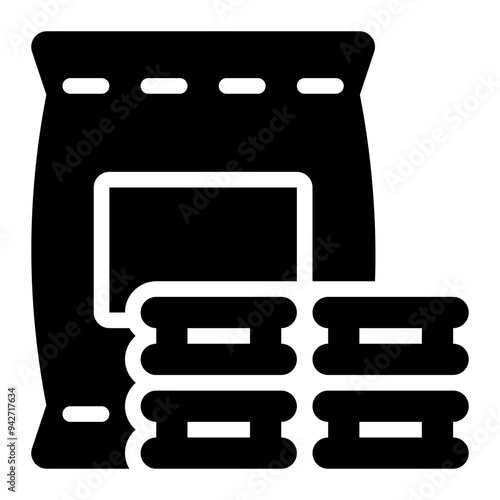 concrete, cement, composite, materials, building material, construction solid or glyph icon