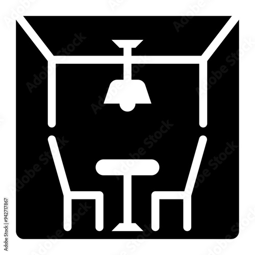 Εκτύπωση καμβά dining room, refectory, room, eating, interior, building solid or glyph icon