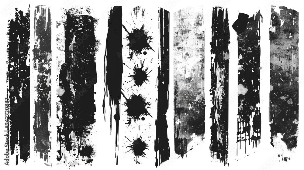 Overlay textures set stamp with grunge effect. Old damage Dirty grainy and scratches. Dirt dust isolated on white background and texture, top view Overlay textures set stamp with grunge effect. Old damage Dirty grainy and scratches. Dirt dust isolated on white background and texture, top view