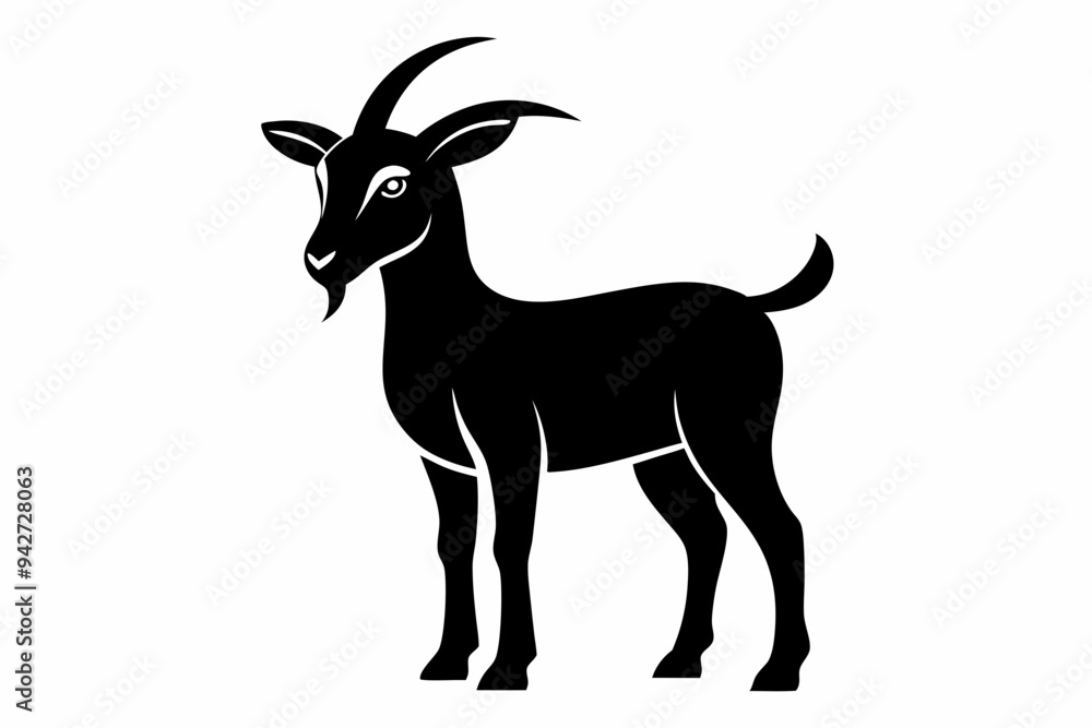 Goat Silhouette Vector Illustration Goat Silhouette Vector Illustration