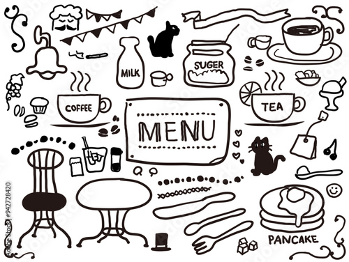 手書き風のカフェメニュー