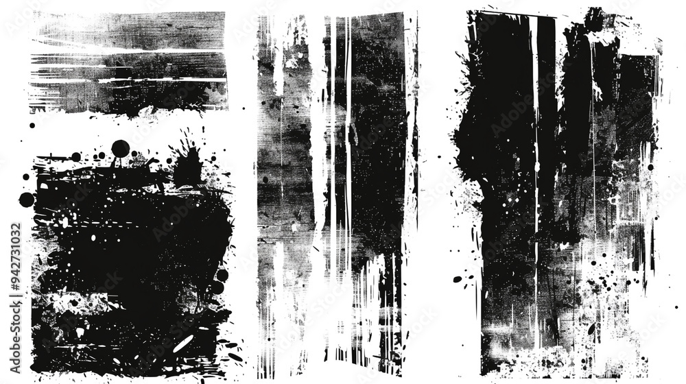 set of grunge textures, rectangle frame, black dirty texture. brush stroke collection, Black scratched grunge background, old film effect, set of grunge textures, rectangle frame, black dirty texture. brush stroke collection, Black scratched grunge background, old film effect,