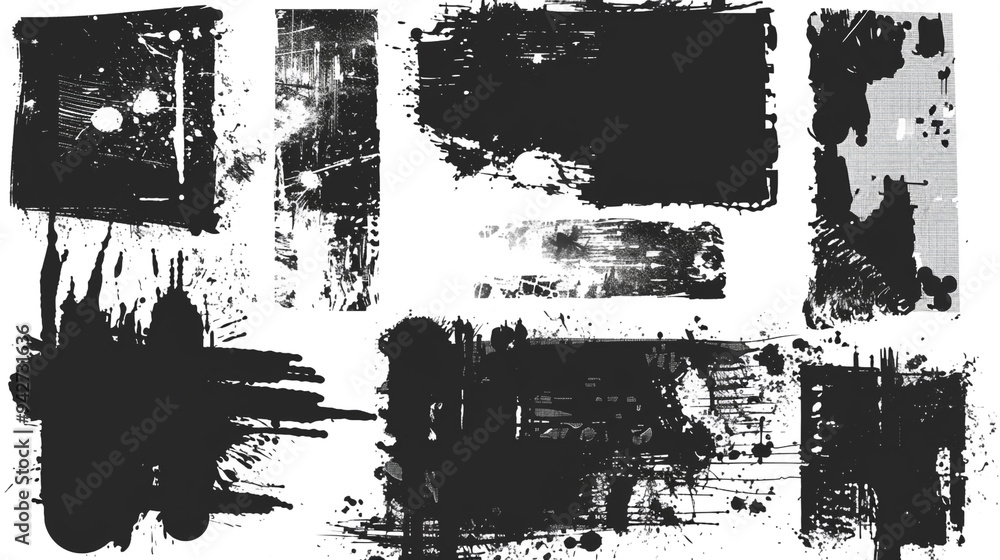Abstract grunge rectangular frames collection, Set of 3 white background grunge abstract dirty background frame textures Abstract grunge rectangular frames collection, Set of 3 white background grunge abstract dirty background frame textures