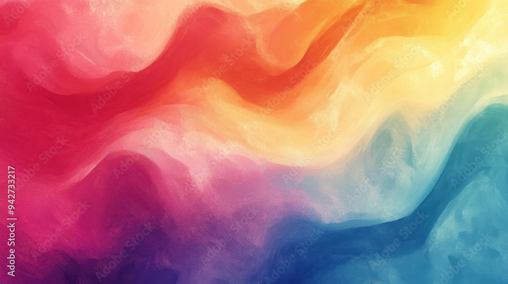 Vibrant Abstract Fluid Art with Red, Yellow, and Blue Swirls Vibrant Abstract Fluid Art with Red, Yellow, and Blue Swirls