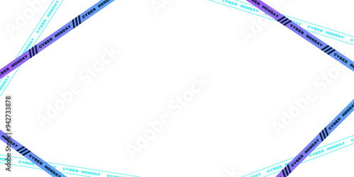 Cyber ​​Monday ribbon on transparent background. Crossed ribbons. Vector for Cyber ​​Monday promotion.