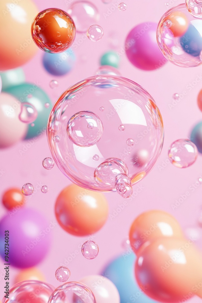 A bubble chart features a grid axis and varied size distribution of bubbles, presented in a playful and colorful design. A bubble chart features a grid axis and varied size distribution of bubbles, presented in a playful and colorful design.
