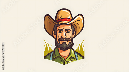 Wallpaper Mural Farmer Illustration Logo Torontodigital.ca