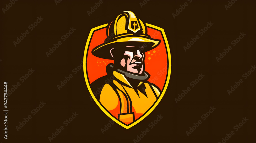 Firefighter logo illustration Firefighter logo illustration