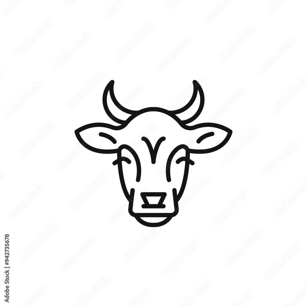 Cow icon. Simplified representation of a dairy cow, a staple in agricultural imagery, associated with milk and beef production. Ideal for agricultural businesses. Vector illustration Cow icon. Simplified representation of a dairy cow, a staple in agricultural imagery, associated with milk and beef production. Ideal for agricultural businesses. Vector illustration