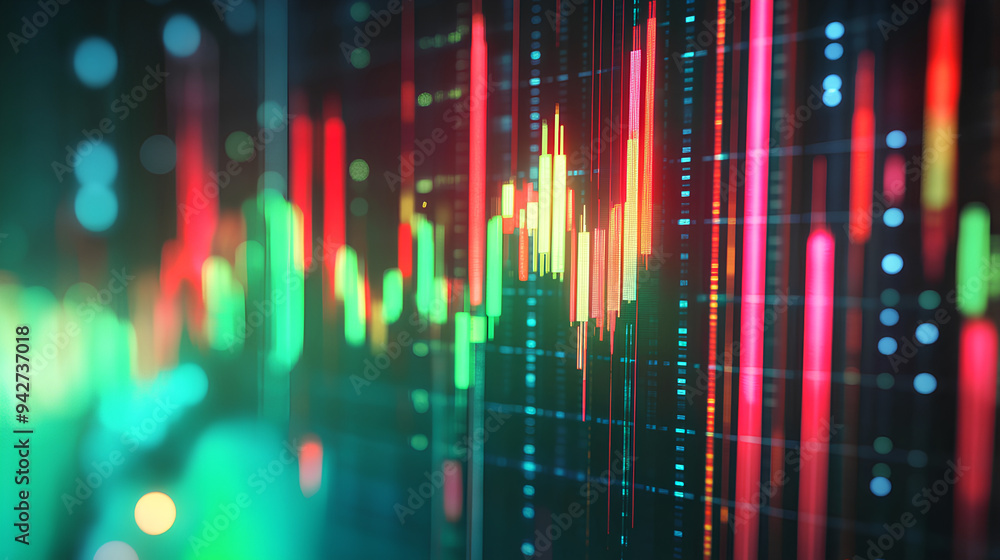 investment trading chart layered red green background investment trading chart layered red green background