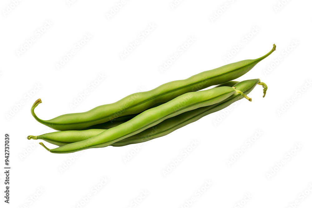 Fresh green bean isolated on transparent background, high-quality PNG illustration ideal for healthy food designs and cooking recipes Fresh green bean isolated on transparent background, high-quality PNG illustration ideal for healthy food designs and cooking recipes