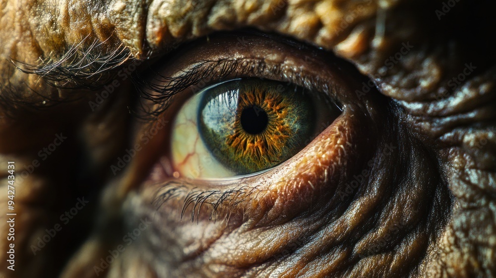 Close-up of a Human Eye with Wrinkled Skin Close-up of a Human Eye with Wrinkled Skin