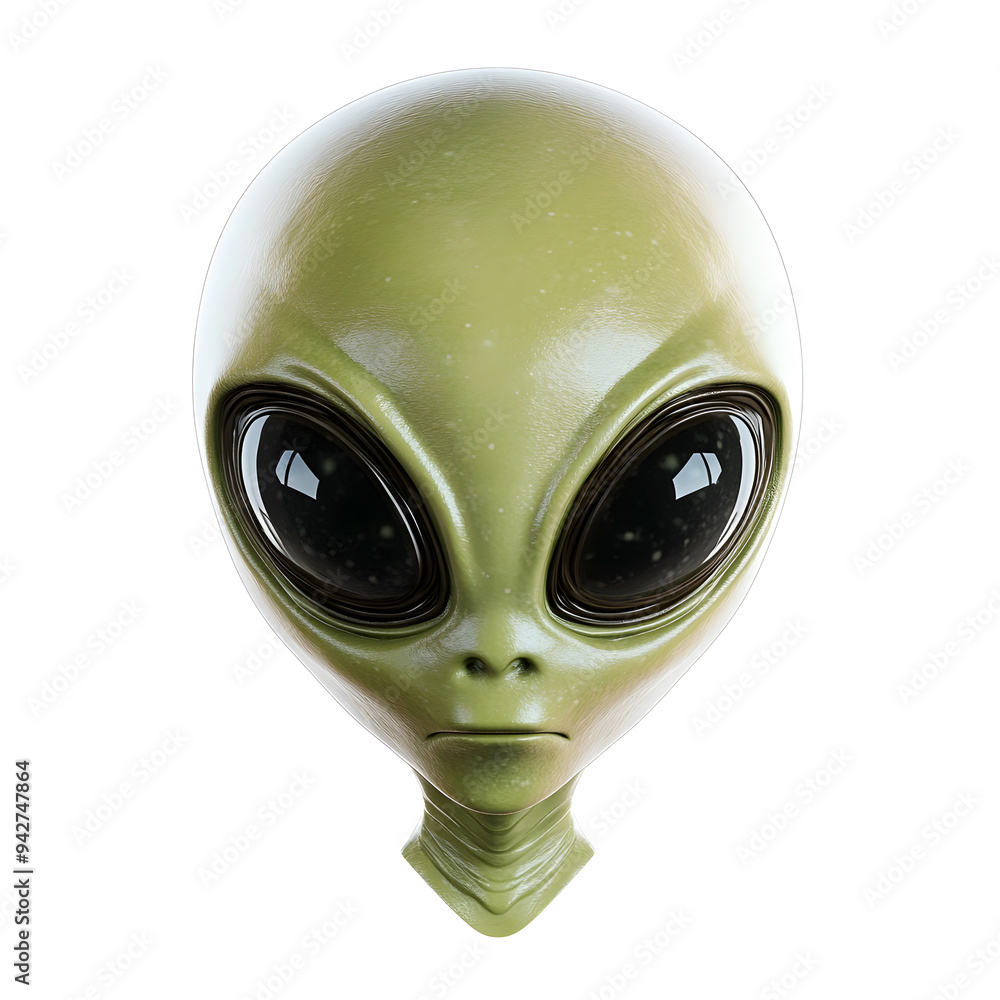 Alien face isolated on white background Alien face isolated on white background