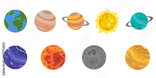 Planet Illustration Vector SET