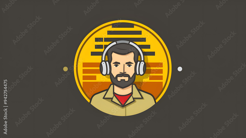 Sound Engineer Illustration Logo Sound Engineer Illustration Logo