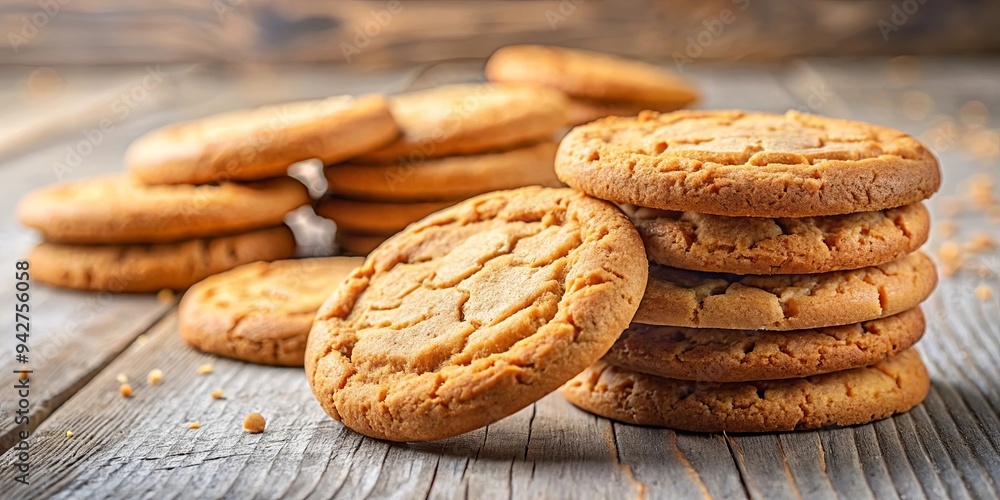 Close-up of delicious biscuit cookies on a table with shallow depth of field Close-up of delicious biscuit cookies on a table with shallow depth of field