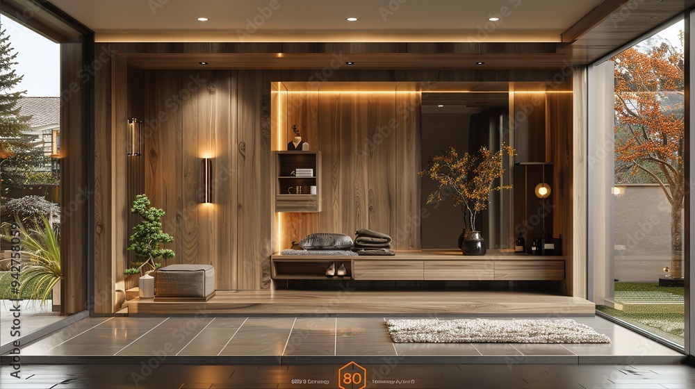 Interior Stylish Modern Wooden Entrance Hallway Decor Interior Stylish Modern Wooden Entrance Hallway Decor