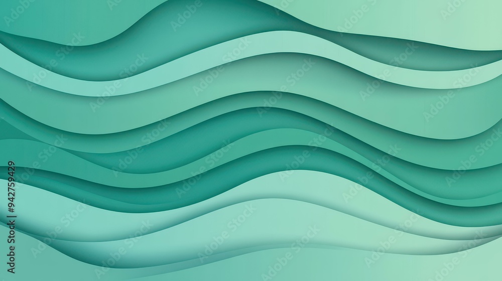 Fototapeta premium Discover a vibrant green gradient wavy background, ideal for modern designs and creative projects with a fresh look.