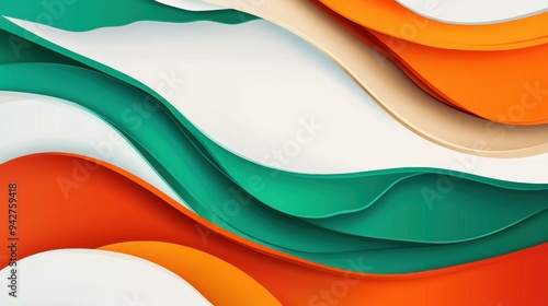 Discover a vibrant blend of green and orange in this corporate vector background, perfect for modern designs.