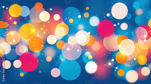 Dive into a world of color with this shiny, vibrant bokeh lights design, perfect for a modern and lively atmosphere.