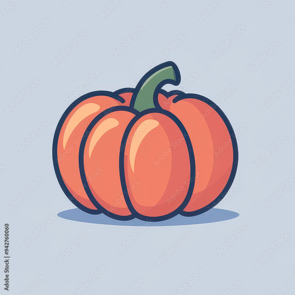 Vibrant, cartoonstyle pumpkin icon featuring rich textures and a flat design. Perfect for autumnthemed projects. Vibrant, cartoonstyle pumpkin icon featuring rich textures and a flat design. Perfect for autumnthemed projects.