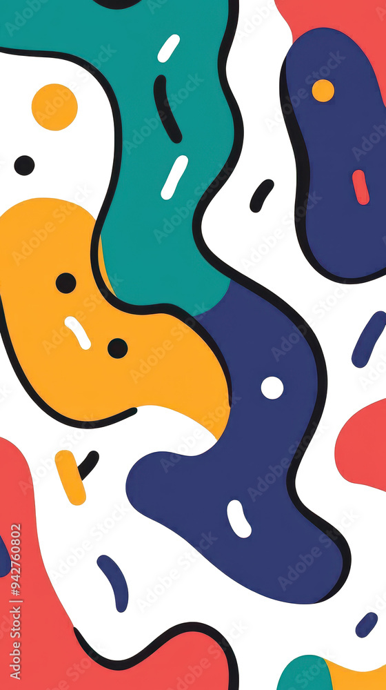 Vibrant and whimsical patterns burst forth in playful colors, perfect for stickers or playful designs on a classic white background. Vibrant and whimsical patterns burst forth in playful colors, perfect for stickers or playful designs on a classic white background.