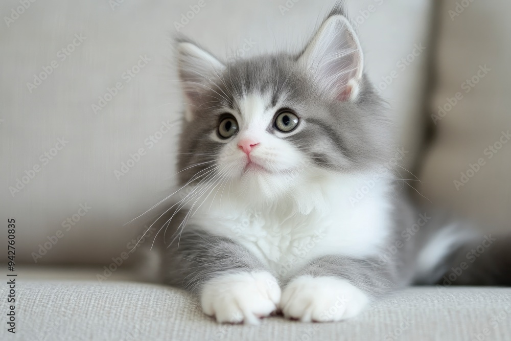 Siberian kitten blue with white 12 weeks old , ai Siberian kitten blue with white 12 weeks old , ai
