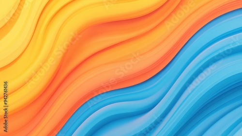 Vibrant 3D banner features bold strokes of blue, orange, and yellow, blending modern design with a playful cartoon vibe.