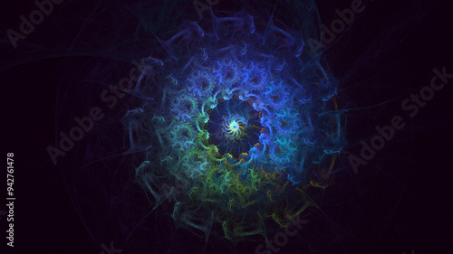 3D manual rendering abstract round light background. Its not AI Generatd illustration.