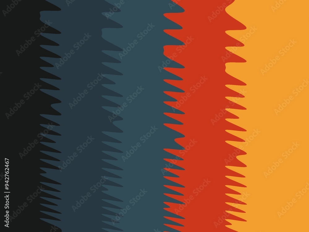 Abstract background with a modern and vibrant design. The background features a series of vertical stripes in black, blue, red, and orange, with a jagged, zig-zag pattern Abstract background with a modern and vibrant design. The background features a series of vertical stripes in black, blue, red, and orange, with a jagged, zig-zag pattern