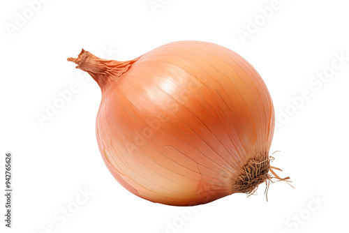 Fresh whole onion isolated on transparent background, high-quality PNG image for culinary and graphic design projects, ideal for recipes, food blogs, and kitchen-themed visuals