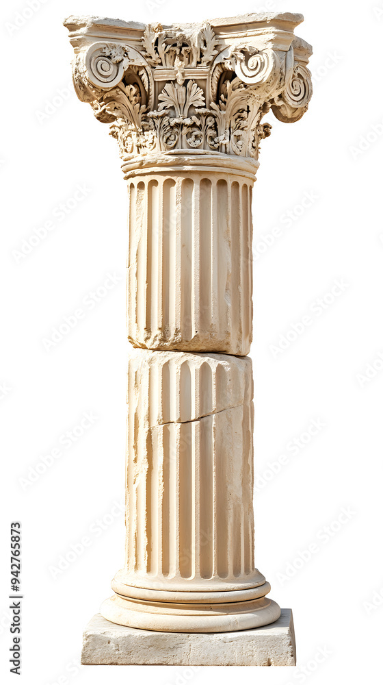 Ancient Greek column isolated on white background Ancient Greek column isolated on white background