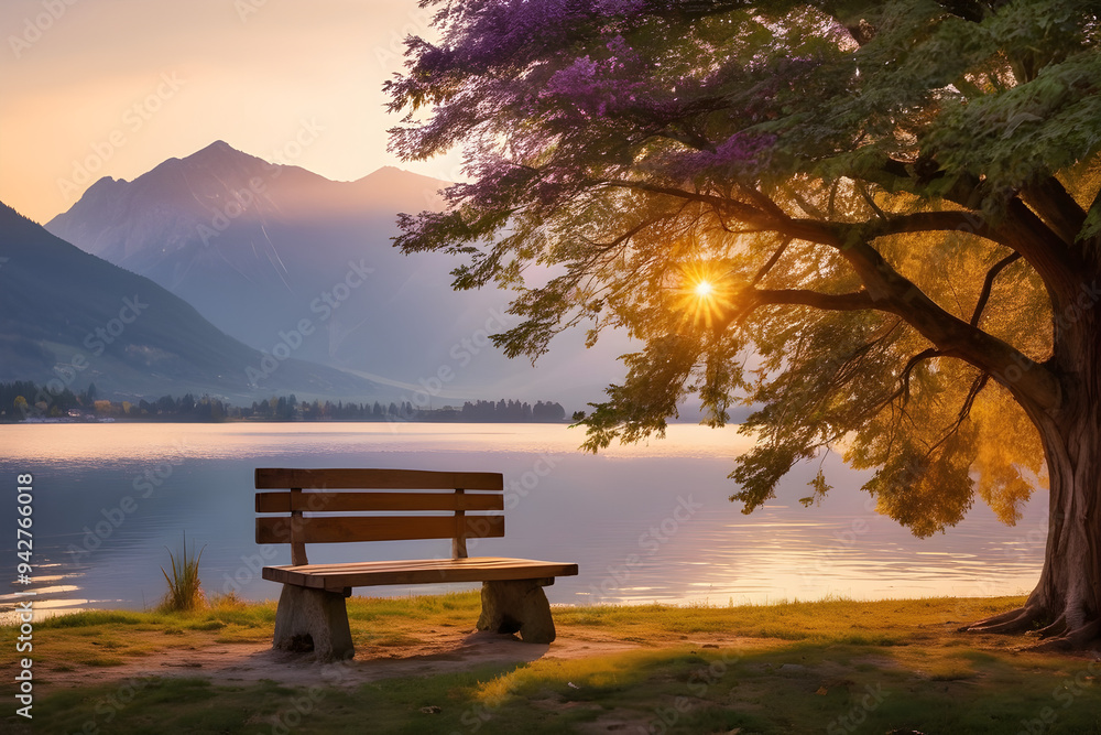 bench in the morning bench in the morning