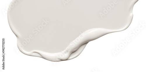 Smear of white cream texture isolated on transparent background. Beauty cosmetic creamy product strokes. Skin care product smudges swatch. Face, moisturizer, body lotion, BB or CC. Cut out, png.