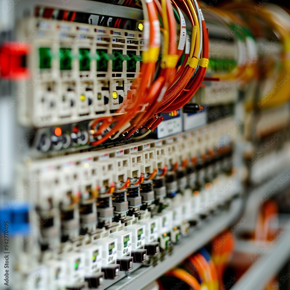 Nerve Racking Thumbnail Network Nerve Center: A close-up on the intricate wiring and glowing ...