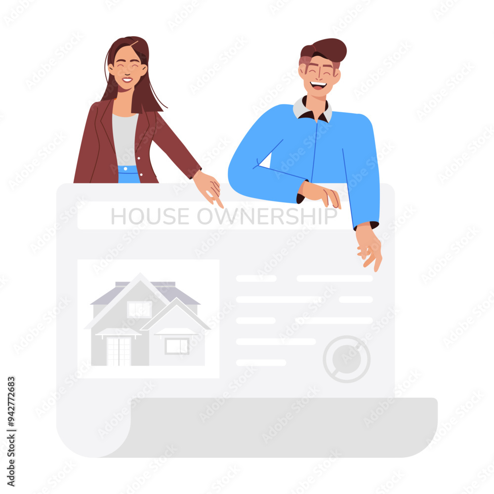 A flat style illustration of house ownership
A flat style illustration of house ownership