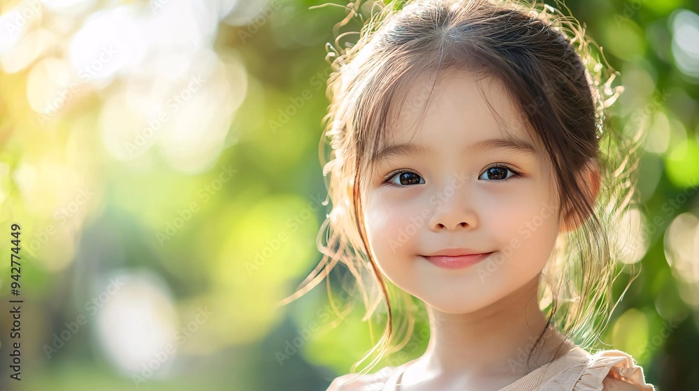 Adorable young girl in a playground, captured in soft focus with ample empty space. Adorable young girl in a playground, captured in soft focus with ample empty space.