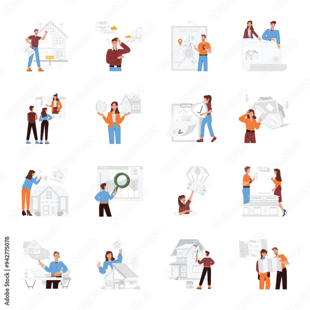 Set of Property Flat Style Illustrations
Set of Property Flat Style Illustrations