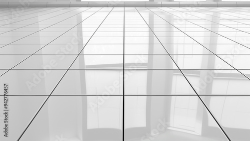 White Tile Floor Background