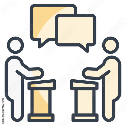 Classroom Debate  Icon Element For Design