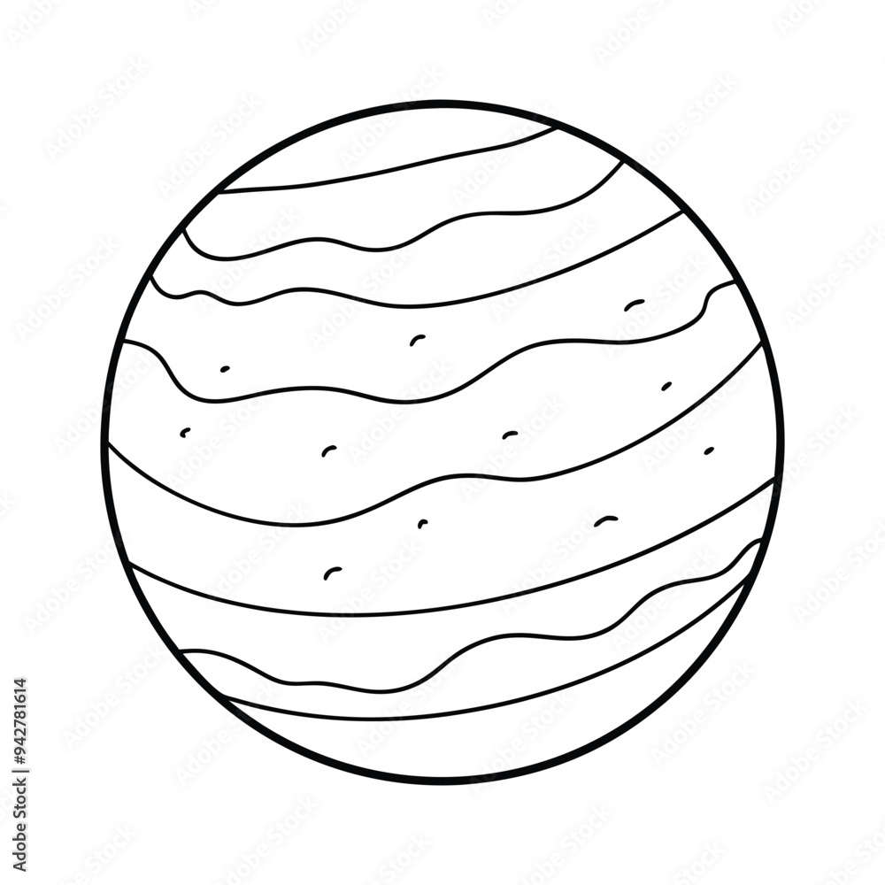 Outer Space Outline Design, Space Clipart - Jupiter Planet Illustration in black and white Outer Space Outline Design, Space Clipart - Jupiter Planet Illustration in black and white