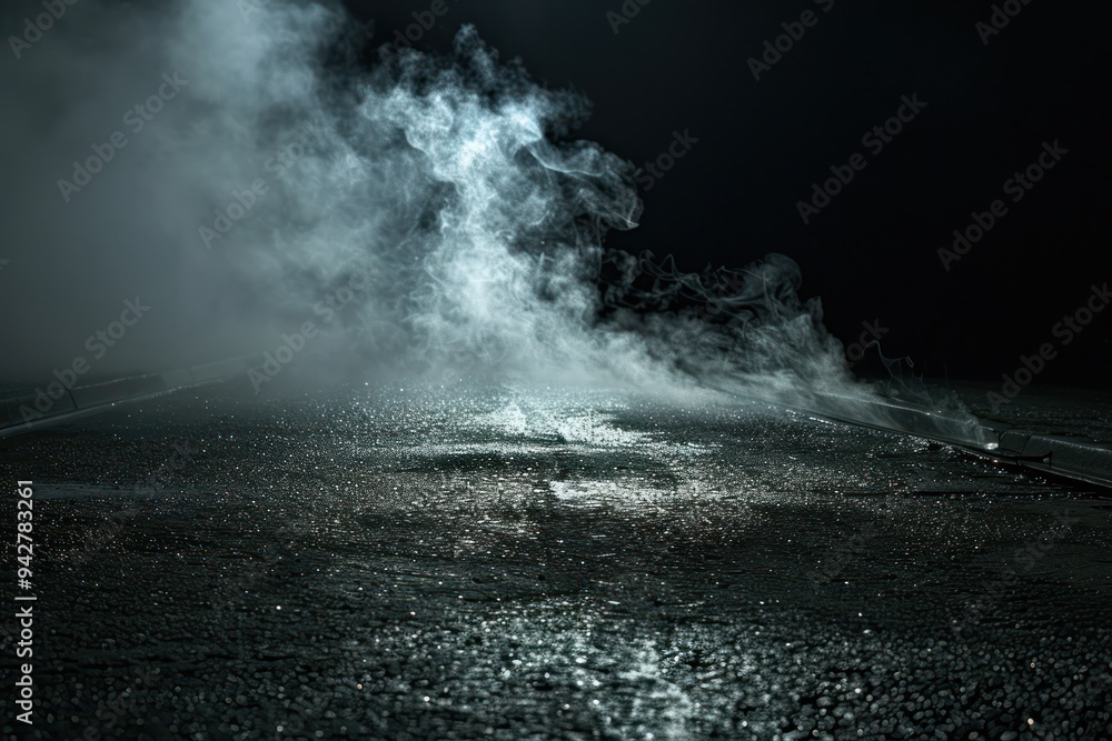 Mysterious Smoke on a Dark Road Mysterious Smoke on a Dark Road