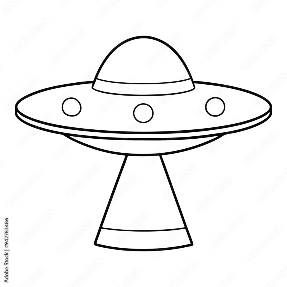 Outer Space Outline Design, Space Clipart - UFO Illustration in black and white Outer Space Outline Design, Space Clipart - UFO Illustration in black and white