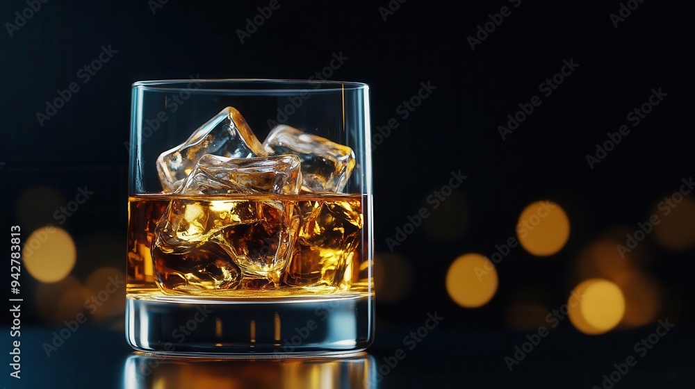 A refreshing drink of whiskey served over ice, capturing the essence of relaxation and enjoyment in an elegant glass setting. A refreshing drink of whiskey served over ice, capturing the essence of relaxation and enjoyment in an elegant glass setting.