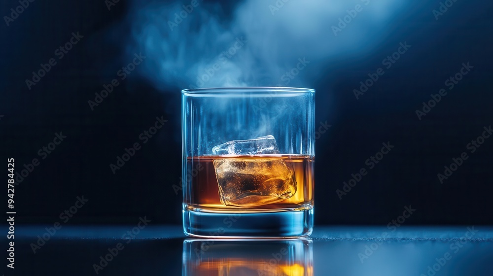 A glass of whiskey on the rocks with ice, elegantly captured against a dark background, creating an inviting atmosphere. A glass of whiskey on the rocks with ice, elegantly captured against a dark background, creating an inviting atmosphere.