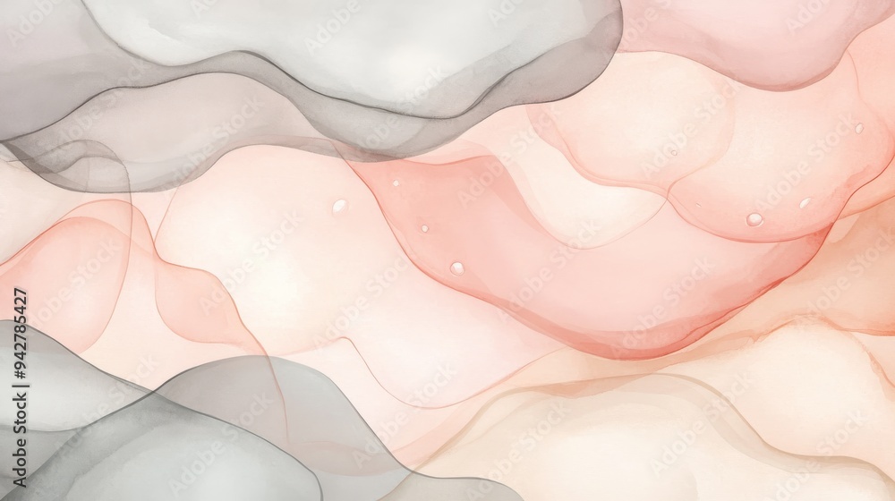 Fototapeta premium A serene abstract background featuring soft waves of pastel colors, blending harmoniously to evoke calm and tranquility.