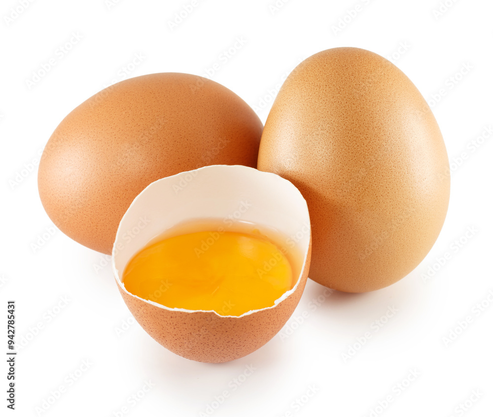 Broken egg isolated on white background Broken egg isolated on white background