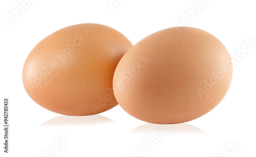 two eggs are isolated on a white background