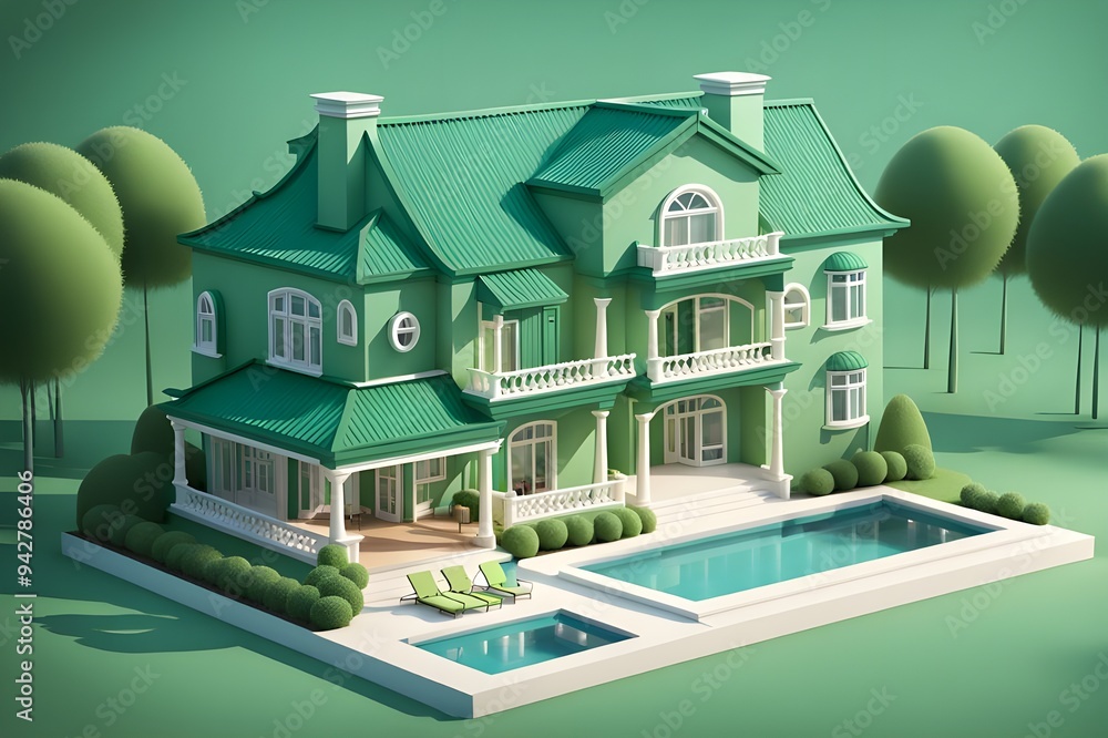 green cartoon villa green cartoon villa